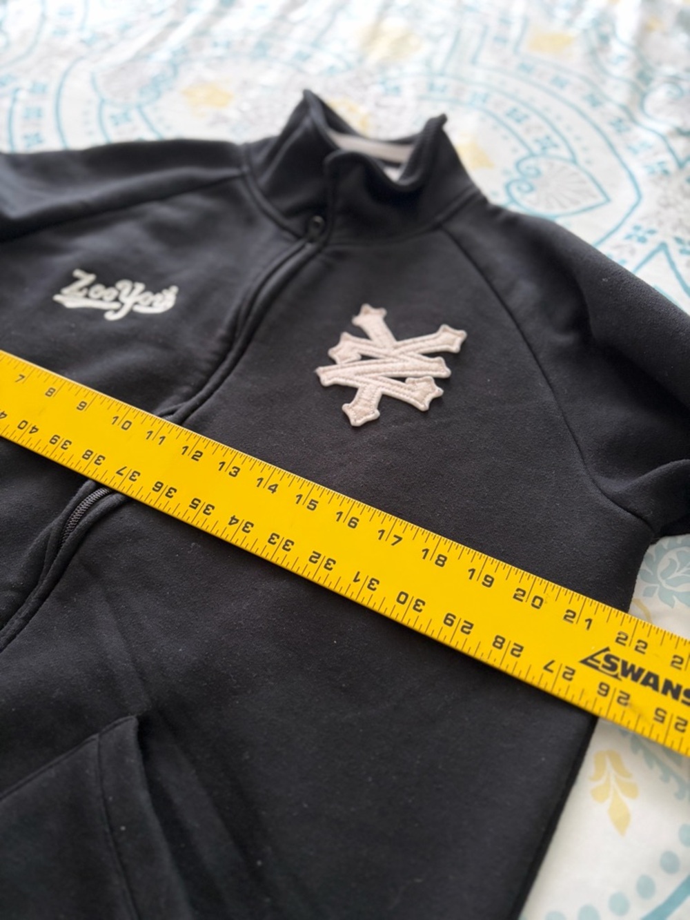 Zoo York Black and White Striped Collar Zip Jacket - Picture 5 of 5